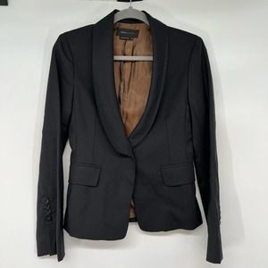 BCBG Max Azria Classic Blazer Women's Size XS Black Shawl Collar 1 Button Lined